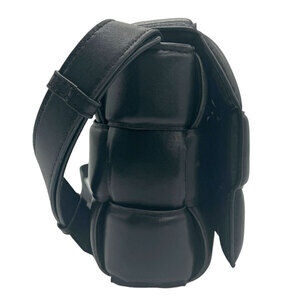 Bottega Veneta Cassette Leather Padded Shoulder Bag Black